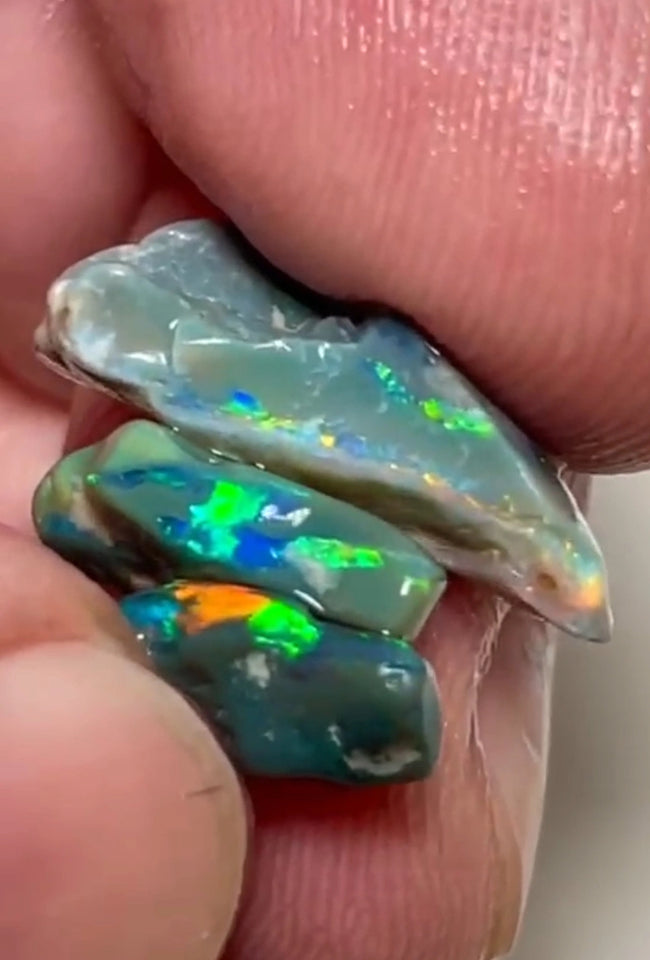 Bid-4.com Bid for Australian opal £1 No Reserve Auction Lightning Ridge 8.45cts 19x8x5 to 10x6x2 mm Lot B4-A825