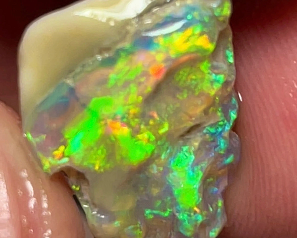 Stunning Bright Vibrant Multicolour seam opal formation rough 5.40cts Lighting Ridge 19x12x3mm  Lot B4-A118