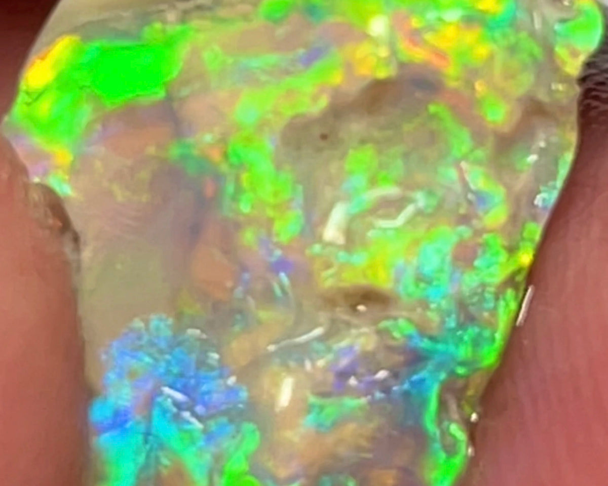 Stunning Bright Vibrant Multicolour seam opal formation rough 5.40cts Lighting Ridge 19x12x3mm  Lot B4-A118